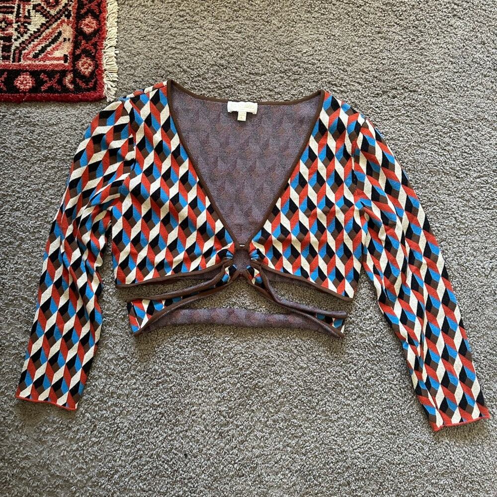 Ronny Kobo Geometric Crop Top